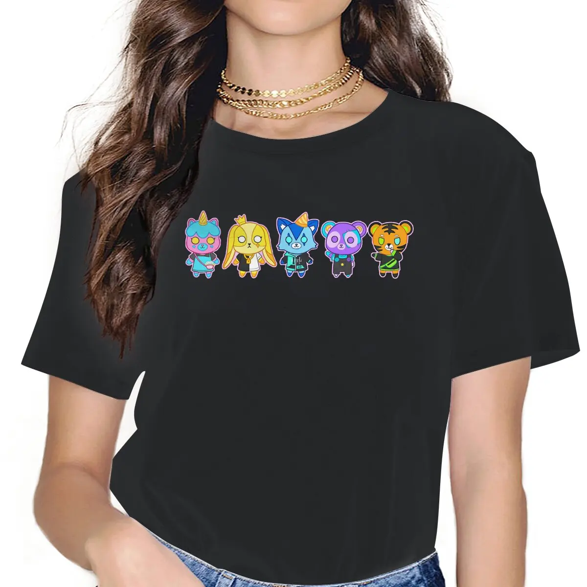 Krew Plushies Feminine Shirts Gacha Life Casual Game T-shirt Goth Vintage Female Blusas