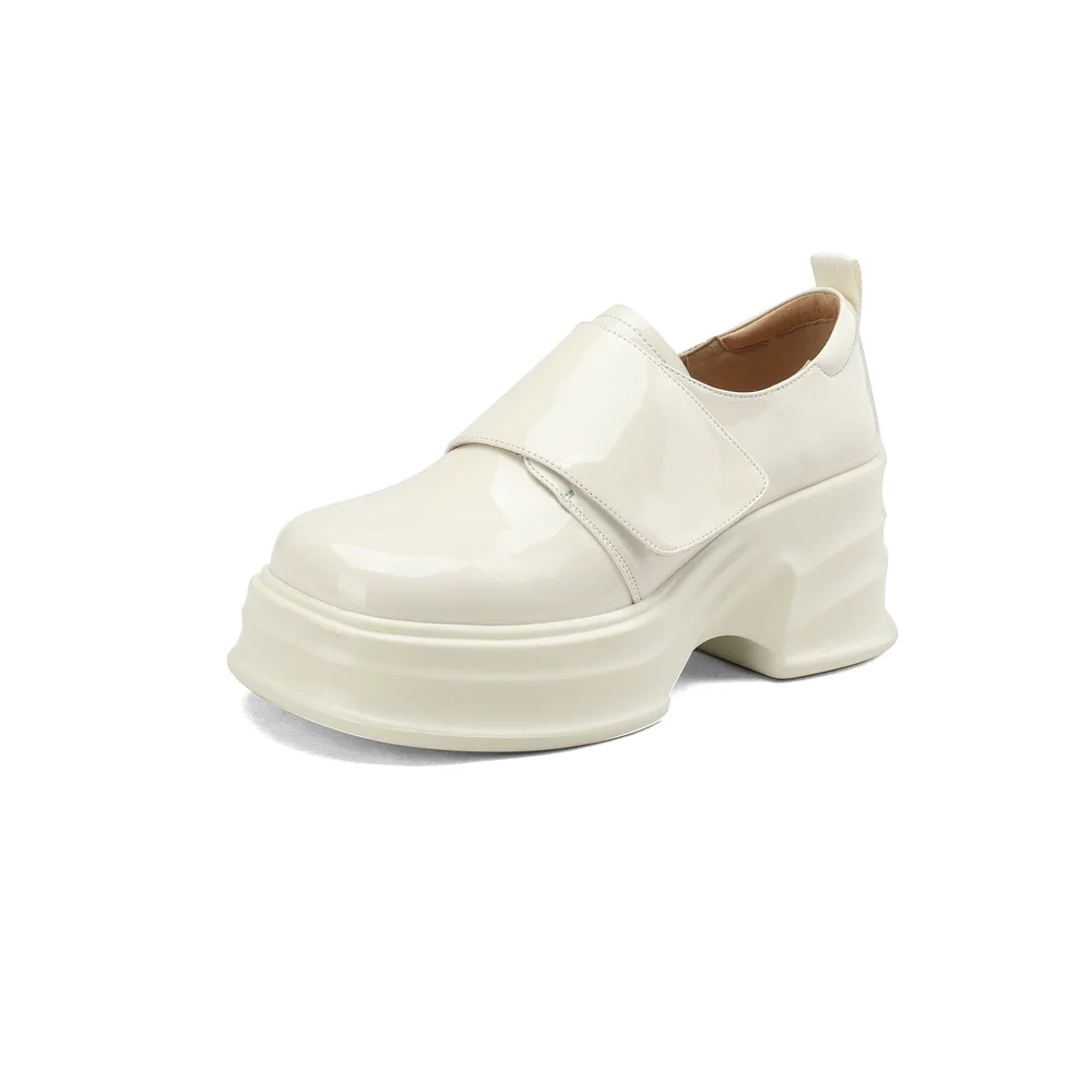 Cialisa Casual Genuine Leather Women Shoes 2023 Spring New Platform Round Toe Black Handmade Loafers Thick Heels Female Footwear