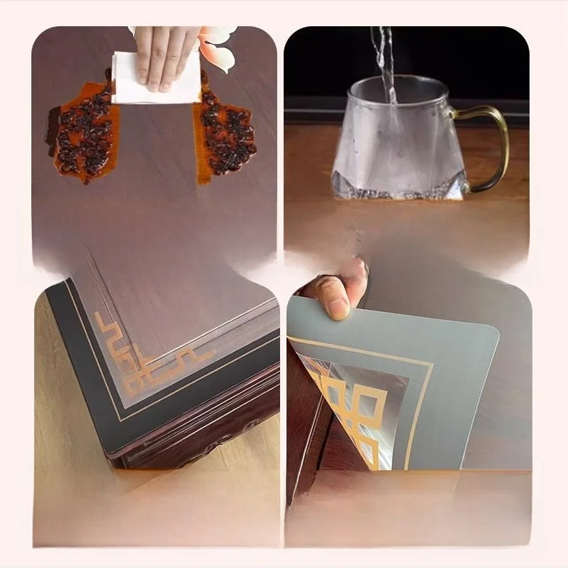 New Chinese Sle Tea Table Mat Living Room Waterproof Oil-Proof Anti-Scald Disposable Light Luxury Tablecloth Home...
