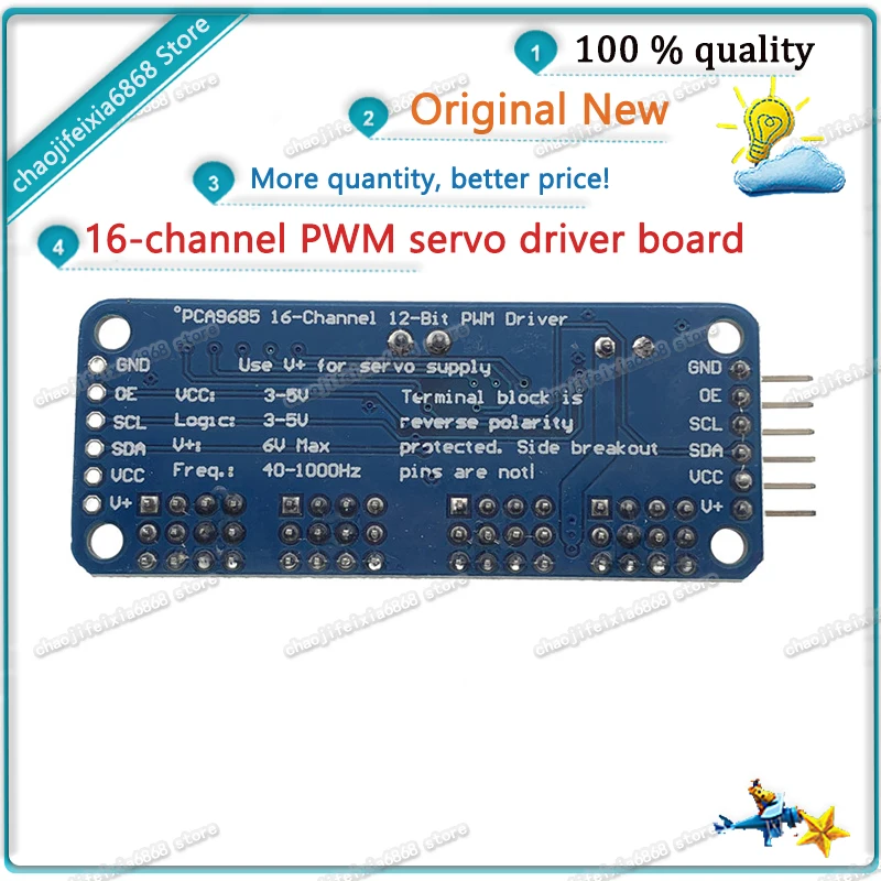 1pcs/lot! 16-way PWM steering gear drive board PCA9685 controller robot IIC suitable for MG90S SG90 MG995 |