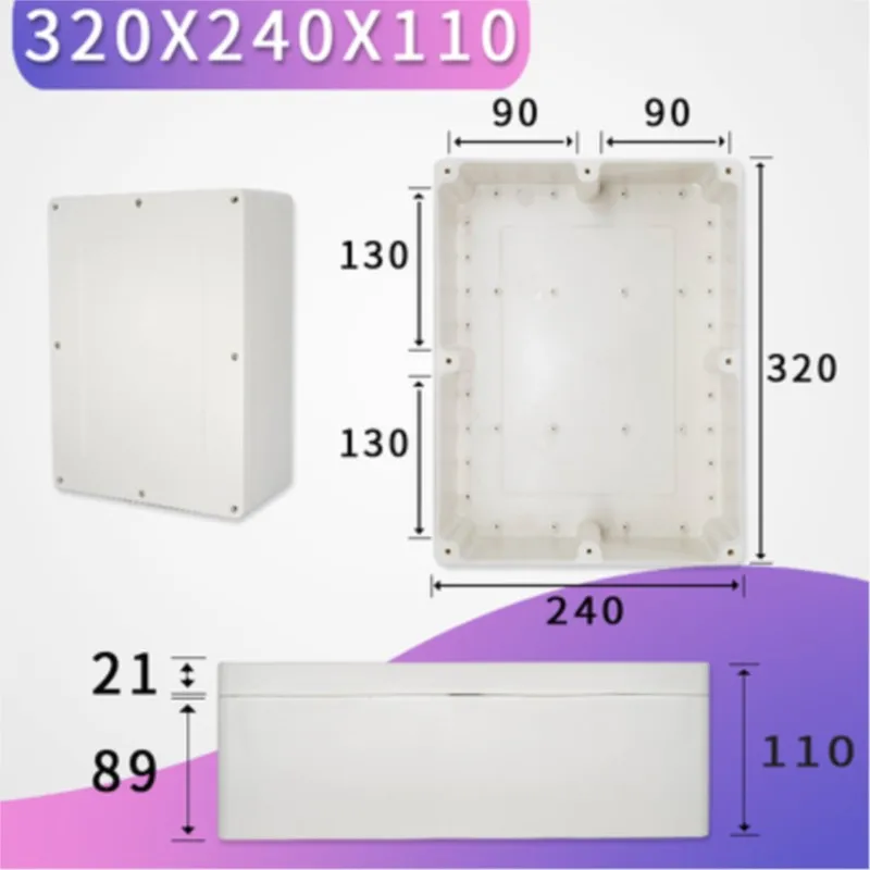1 шт. 320x240x110 мм водонепроницаемая внешняя панель из АБС-пластика с кнопками питания