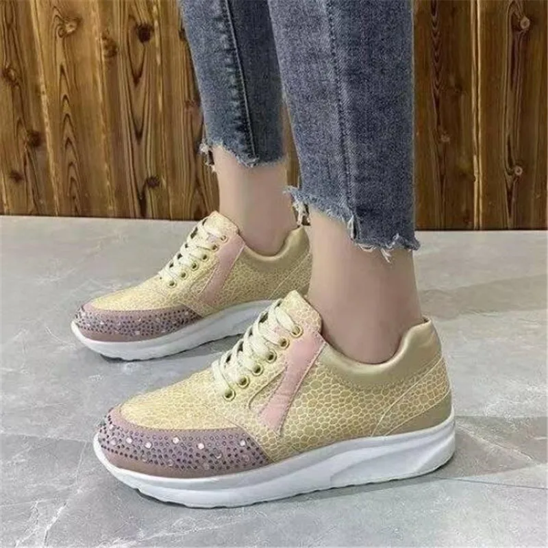 Women's Sports Shoes on The New Leopard Print Women's Vulcanized Shoes Thick-soled Sports Women's Breathable Thickened Sneakers