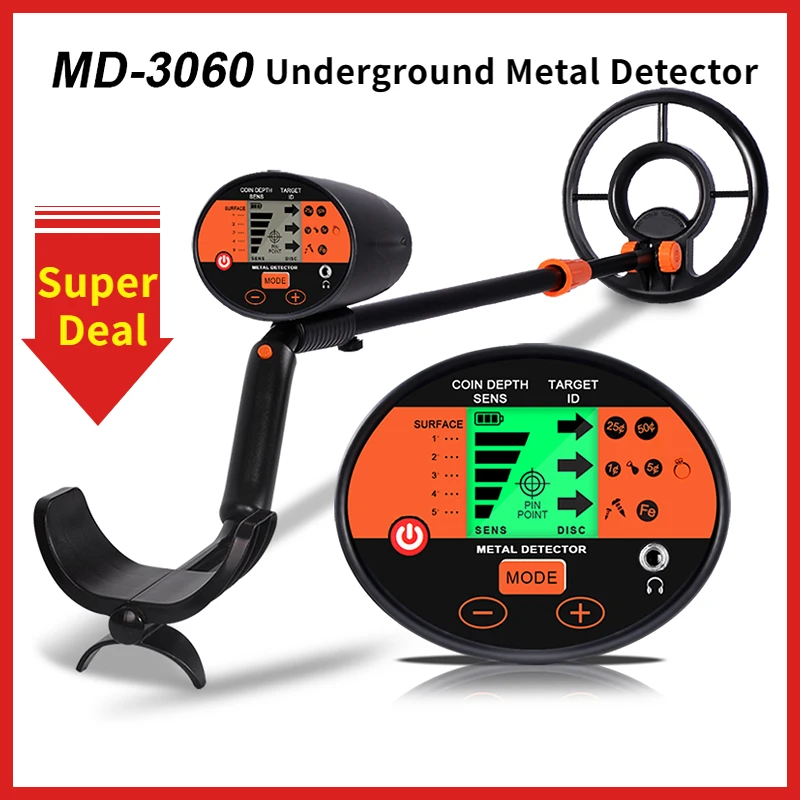 

Underground Gold Metal Detector MD3060 Super Gold Metal Detector Search Finder Length Adjustable Treasure Hunter Seeker Portable