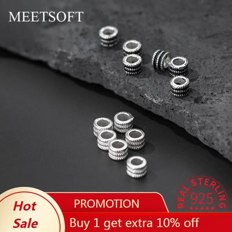 

2 шт./партия, бусины из серебра 925 пробы, 5 мм