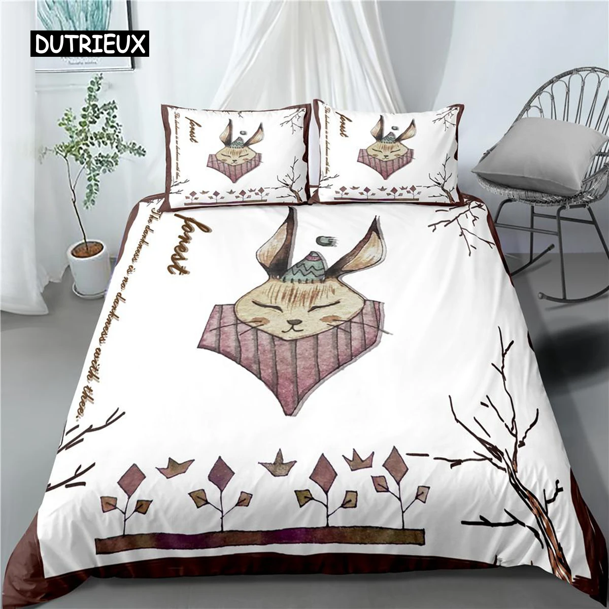 Комплект пододеяльников с кроликом белый пасхальный кролик двойной комплект