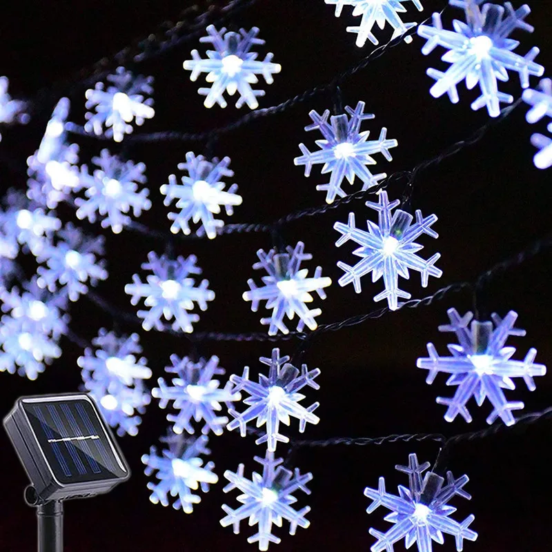 

5M 7M 12m Snowflake LED Curtain String Lights Fairy Lights Festoon Led Light Garland New Year Christmas Decorations Noel Navidad