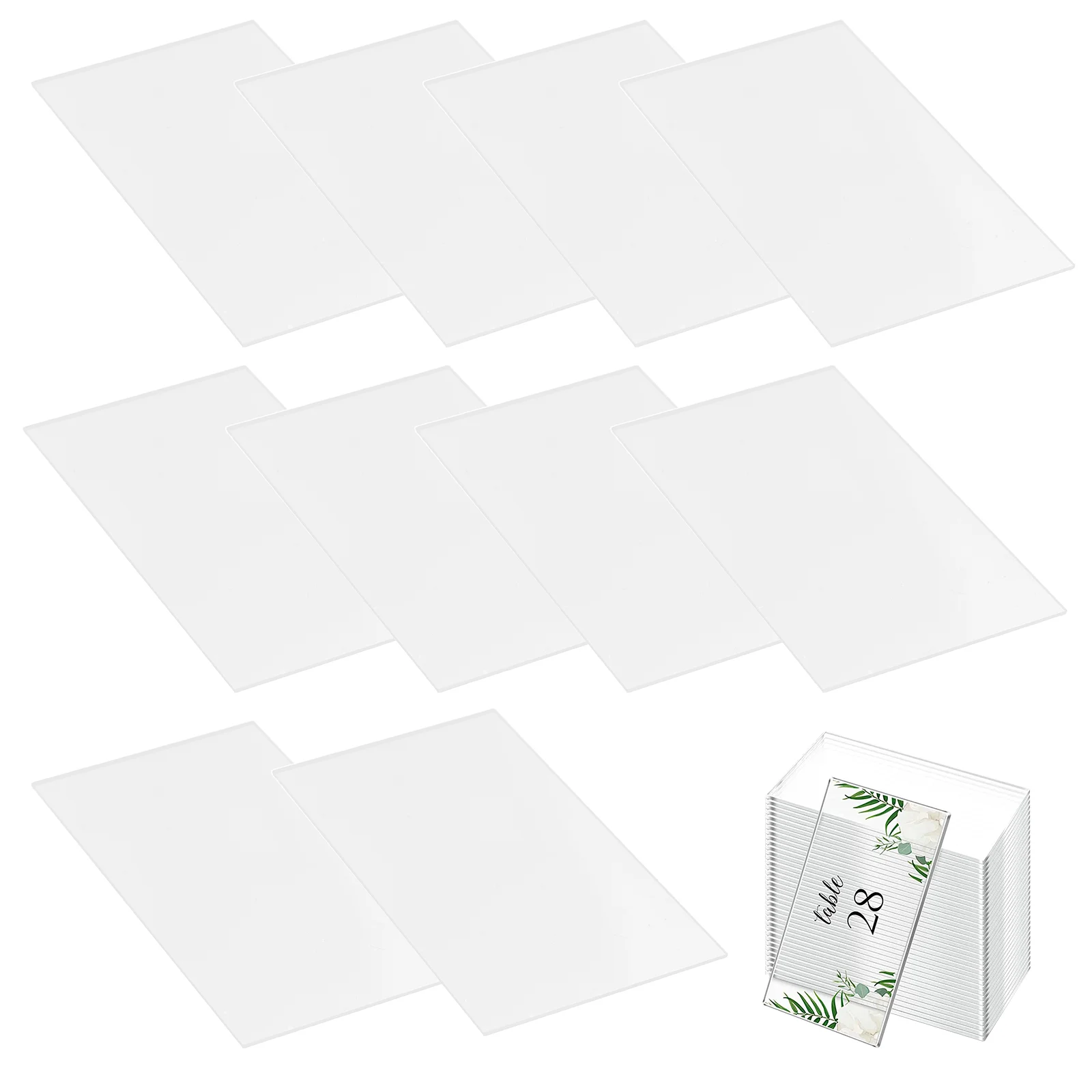 

20PCS Party Celebration Reception Banquet Acrylic Blank Signs Wedding Table Cards DIY Table Setting Signs