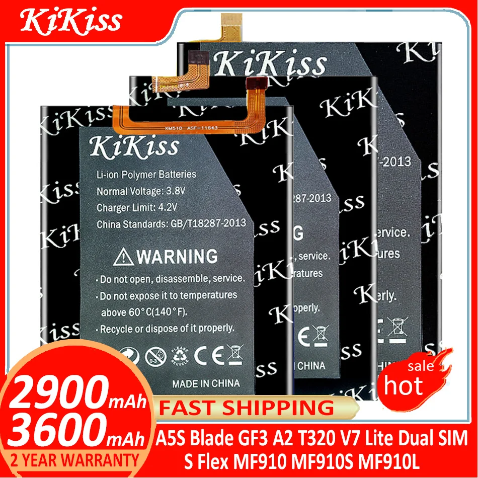 

KiKiss Battery For ZTE Grand S Flex BV0720 TWM AMAZING A5S Blade A2 V7 Lite V7Lite Dual SIM GF3 T320 MF910 MF910S MF910L