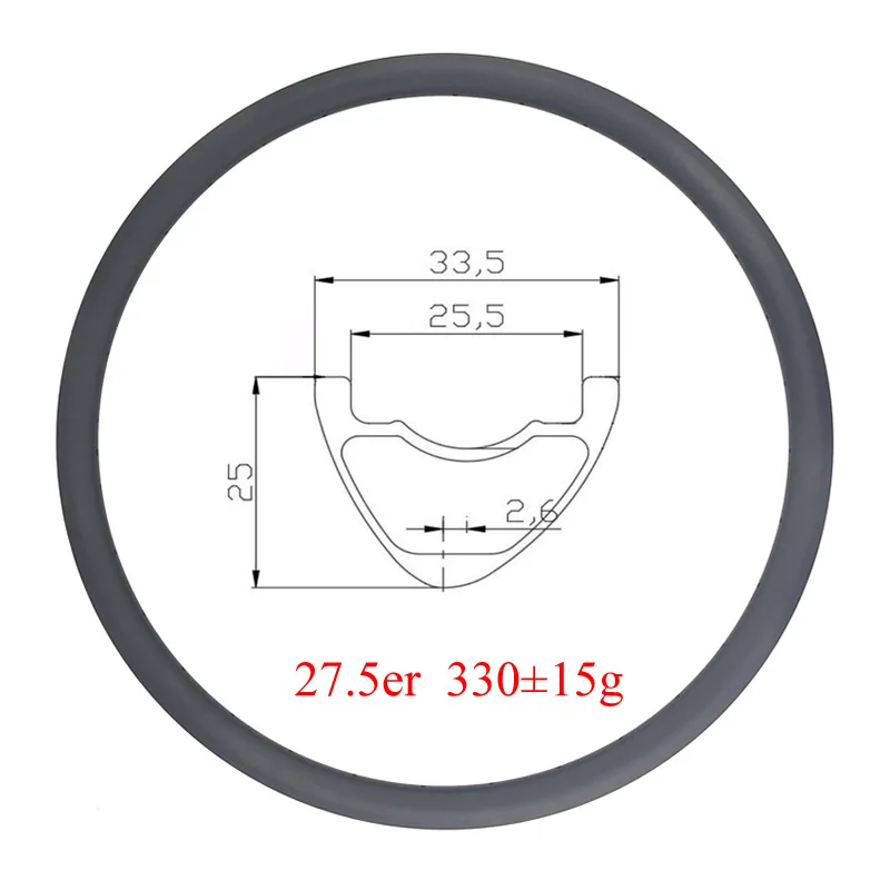 LIENGU 330 г XC AM 27 5er 33 5 мм асимметричный карбоновый обод MTB велосипеда глубина 25