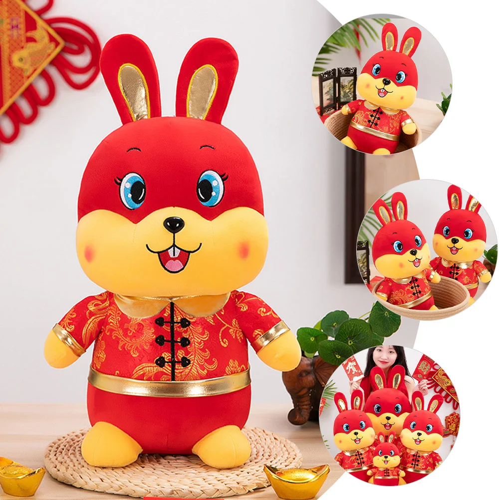 

2pcs Rabbit-shaped Plush Adorable Plush 2023 New Year Rabbit Gift