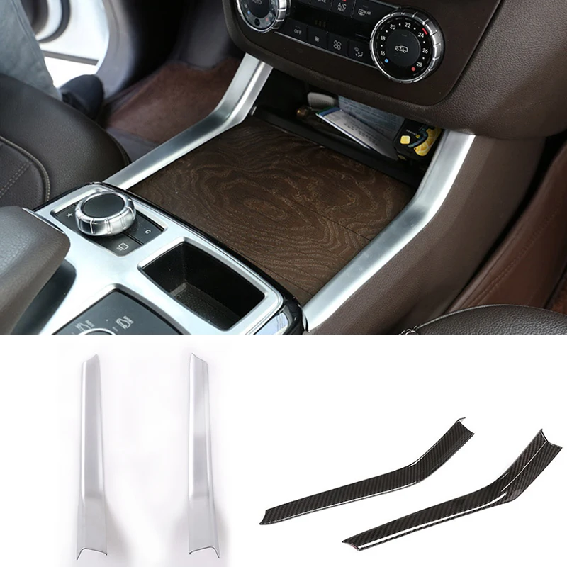 

For Mercedes-Benz GL ML GLE GLS Class W166 X166 2pcs Center Gear Shift Side Strip Cup Holder Cover Strip Trim