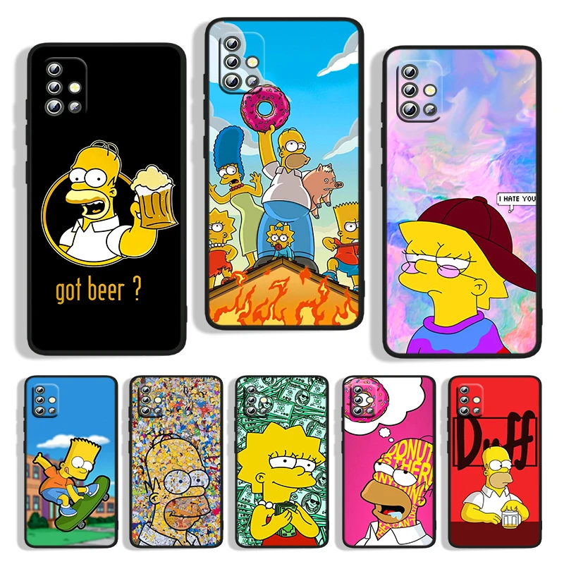 

The Simpsons For Samsung A73 A72 A71 A53 A52 A51 A41 A33 A32 A31 A22 A21S A13 A12 A03S A02 5G Black Phone Case