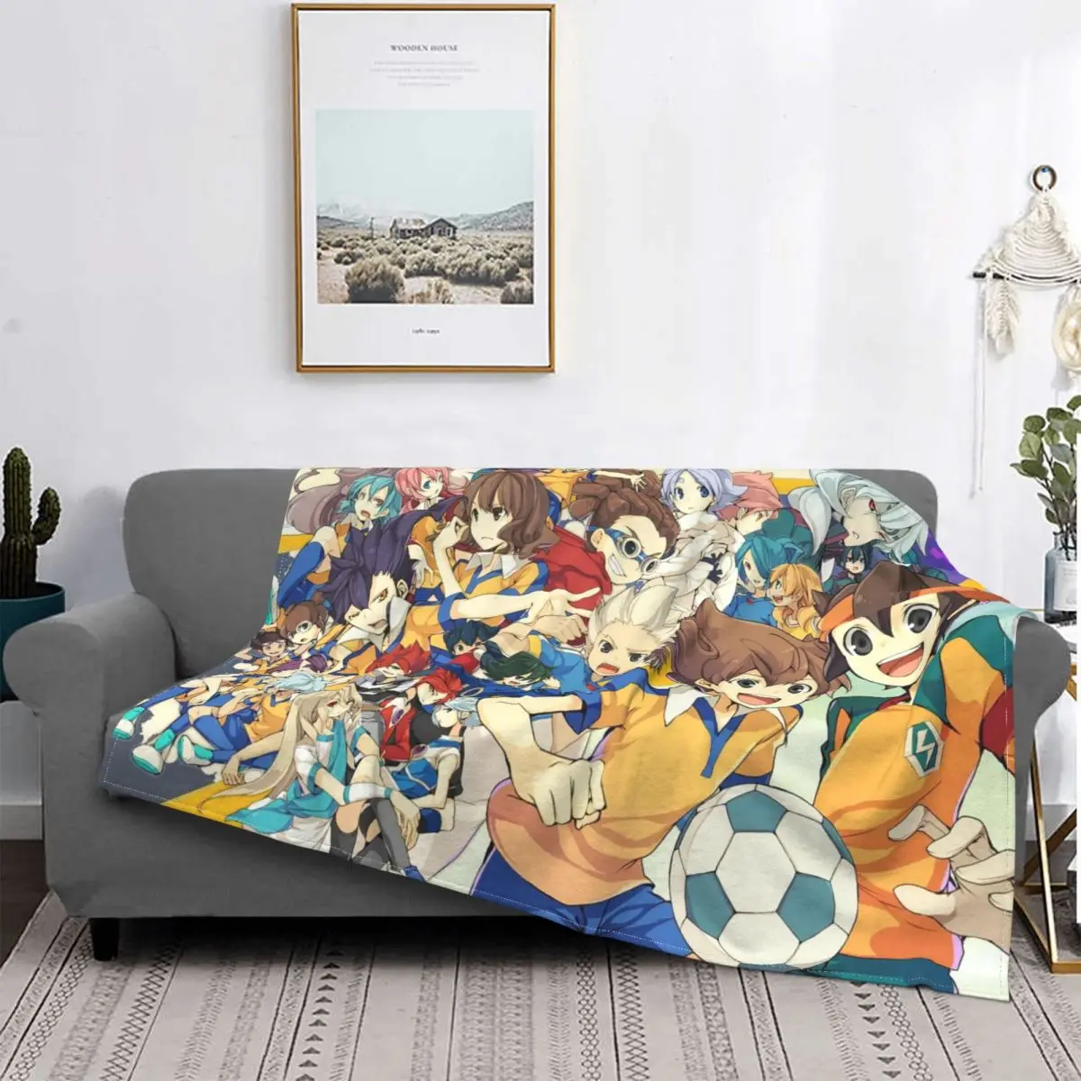 

Японское аниме-одеяло Inazuma Eleven, весенне-осеннее дышащее мягкое покрывало для кровати, покрывало для улицы
