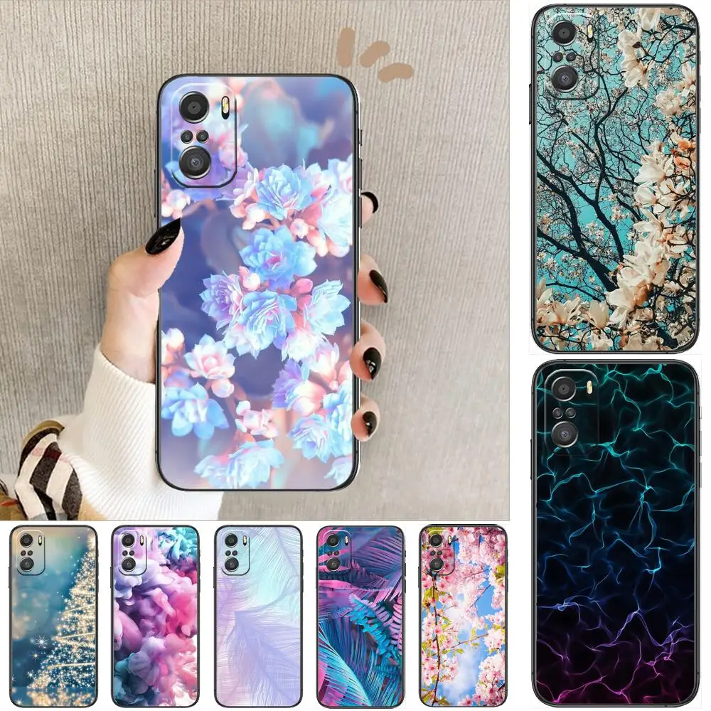 

HD-newest floral arrangement Phone Case For xiaomi mi 11 Lite pro Ultra 10s 9 8 MIX 4 FOLD 10T 5g Black Cover Silicone Back Pret