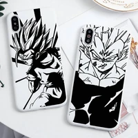 dragon ball z line art sketch phone case for iphone 13 12 11 pro max mini xs 8 7 6 6s plus se 2020 xr candy white silicone cover