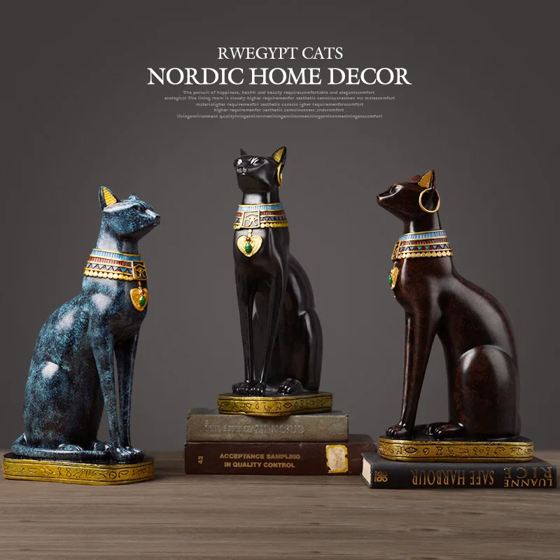 

Egyptian Cat resin craft vintage home decor Modern Vintage Baster goddess god pharaoh figurine statue for table ornaments Gift