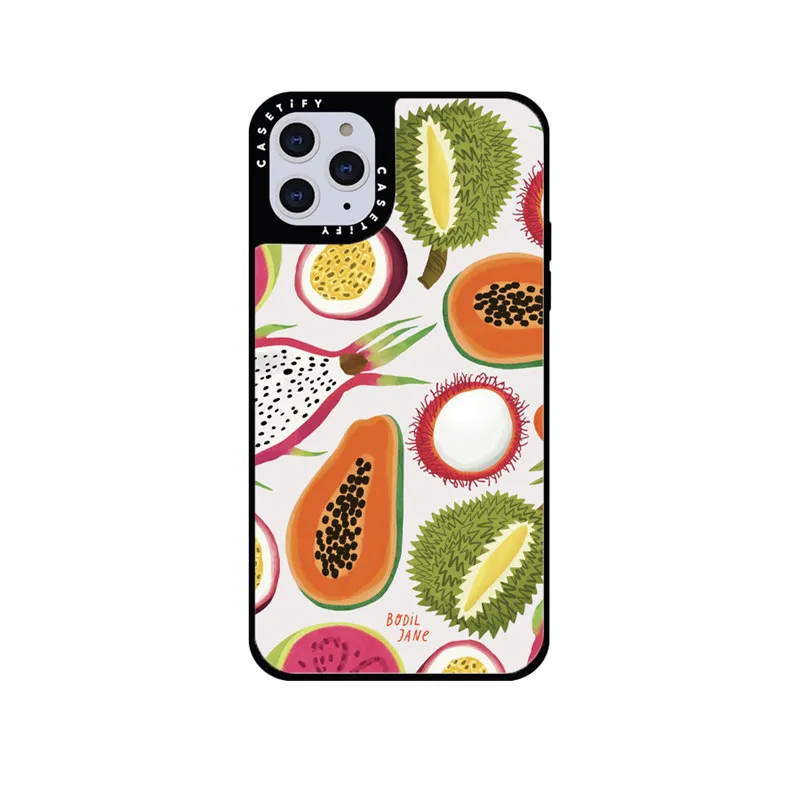 

CASETIFY Papaya Durian Mirror Case For IPhone 11 12 13 14ProMax 11 12 13 14Pro XsMax XR 6 7 8 SE 7P 8P 14 Plus Back Cover E0520