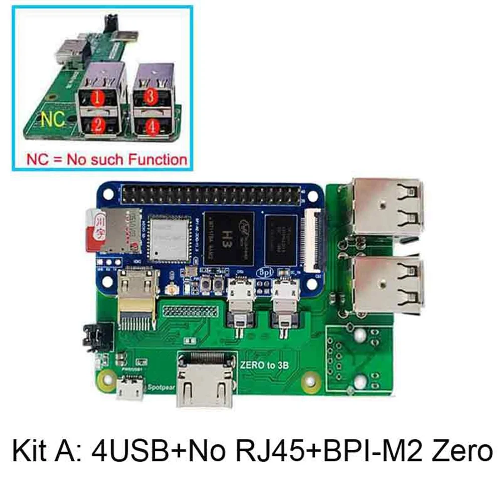 

Плата для банана Pi M2 Zero с адаптером интерфейса 3B штрих-адаптер для Pi3 BPi0 4usb-концентратора со стандартной платой