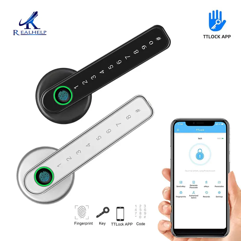 Цена Умный дом TTlock Tuya, электронный дверной замок со сканером отпечатков пальцев, пароль, приложение, Bluetooth, механический ключ безопасности, биоме... Дешево Умный дом TTlock Tuya, электронный дверной замок со сканером отпечатков пальцев, пароль, приложение, Bluetooth, механический ключ безопасности, биоме...