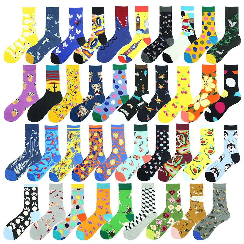 

1 Pair Women's Socks Fashion Mid Tube Hot Sale Trend Animals Socks Cute Lolita Kawaii Funny Cotton Socks For Women 4 Seasons