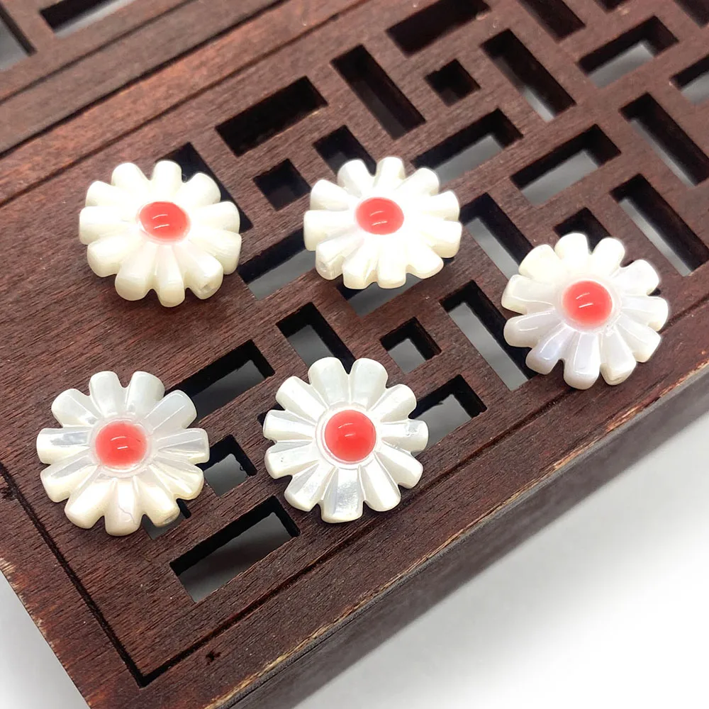 10pcs Natural Seawater Shell Bead 10 12mm Dyed Daisy Shape Beads for DIY Jewelry Making Bracelet Necklace Earrings Shell Beads