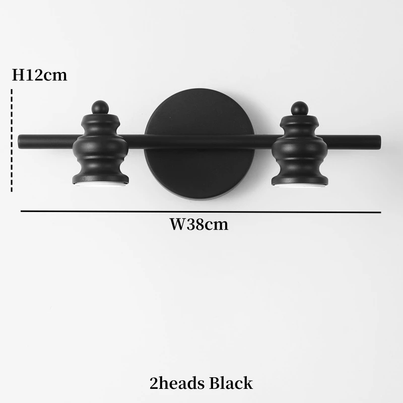 

OMEE Зеркальная настенная лампа 2 головки белая/черная