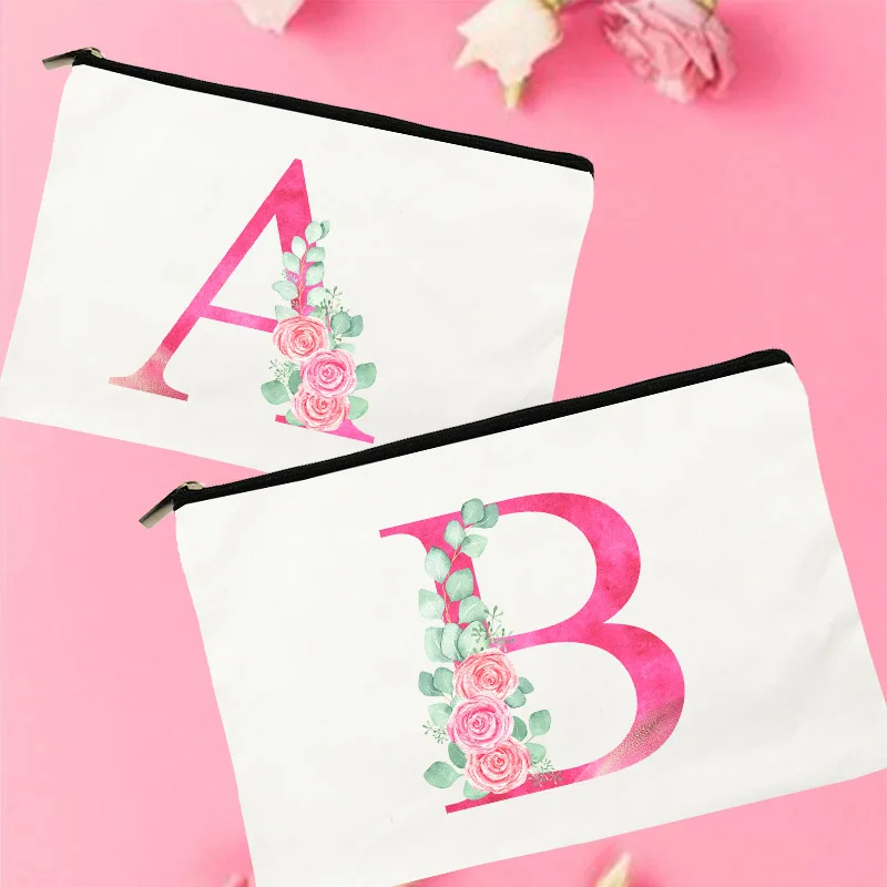 

Fashion Letter Print Cosmetic Bags Women Makeup Cases Travel Toiletry Organizer Portable Purse Make Up Pouch Student Pencil Bag