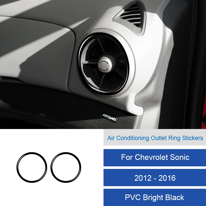 

Для Chevrolet Sonic 2012 2013 2014 2015 2016 углеродное волокно/ПВХ салон автомобиля кольцо вентиляционного отверстия мягкая отделка наклейка декоративная крышка