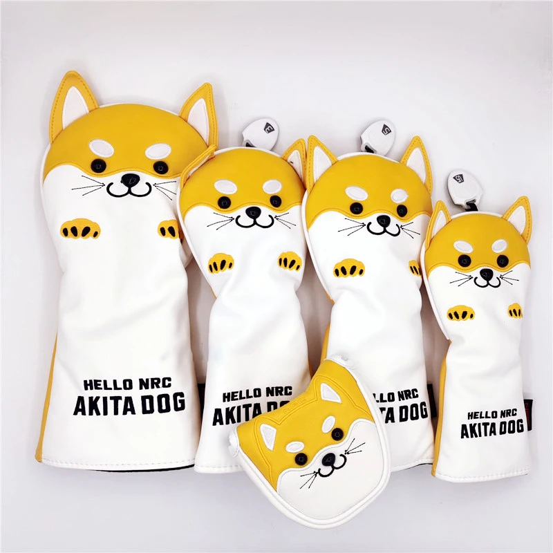 

Akita Dog Golf Club Cover Wood Hat Cover 35 Iron Wood Club Cover Waterproof Cute Club Protective Cover