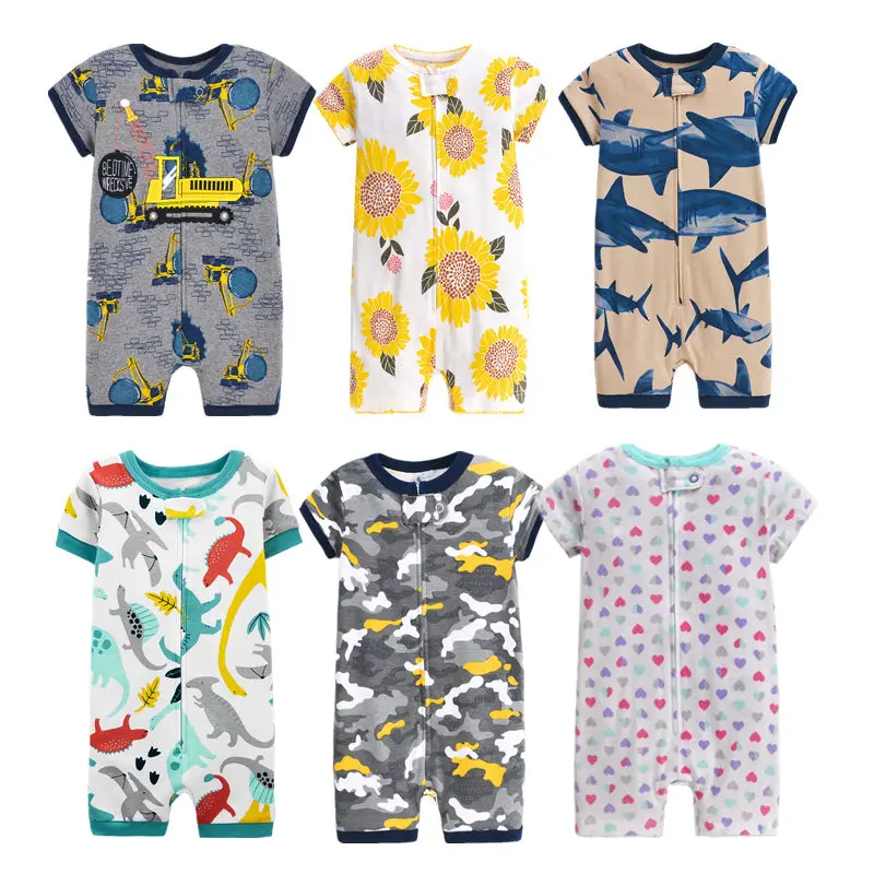 

Summer 2022 Baby Boys Girls Clothes Newborn Baby Romper One Piece Cotton Infant Jumpsuit Short Sleeve Cartoon Toddler Costume