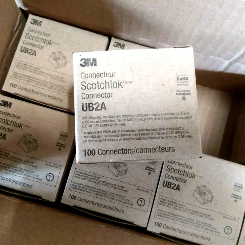 100 pcs Original 3M Scotchlok UB2A K4 Double knife Bridge terminal fast Connector Bus bridge quick connecteur 0.4-0.9mm