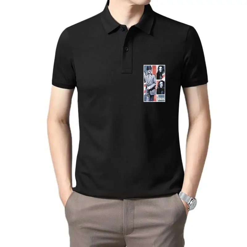 

Golf wear men New The John Steed Emma Peel Tee Sixties Macnee Rigg Cult TV Summer Style Casual Wear polo t shirt for men