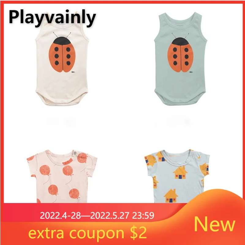 

Summer Clothes for Baby Girl Boy Bodysuit Cartoon Beetle Balloon Cotton Round Collar Short Sleeves Jumpsuit Unisex Clothes E2714