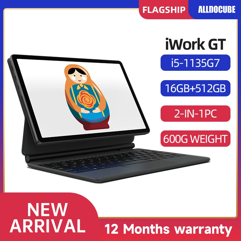 ALLDOCUBE iWORK GT 11‘inch Tablet PC 2-in-1 Windows 11 System Core i5-1135G7 8G/16G+256G/512GB SSD 2000*1200 Ips Screen |