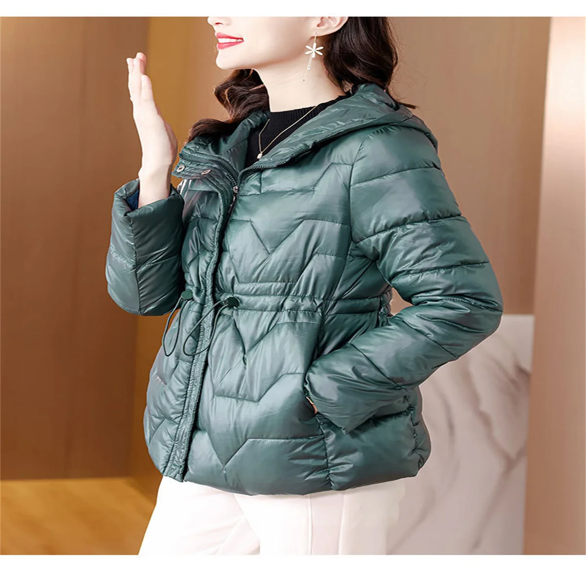 Down Jacket Female Winter 2023 Women's Quilted Coat Bomber Spring Oversize New In Outerwear Hooded Shirts and Blouses