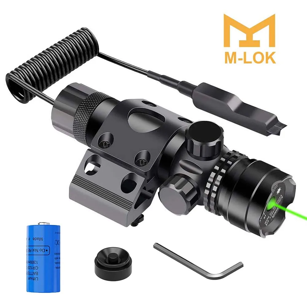 

Tactical Green Laser Sight with M-LOK/Picatinny Rail Mount Powerful Laser Pointer Laser Sight for Hunting with Pressure Switch