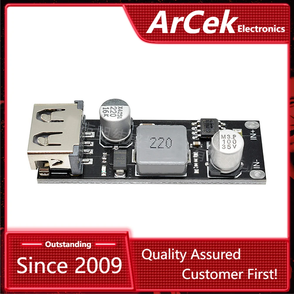 

USB DC-DC Buck Converter Car Charging Step Down Module 8V-32V to 5V 3A Charger Circuit Board Power Supply DCP Protocol