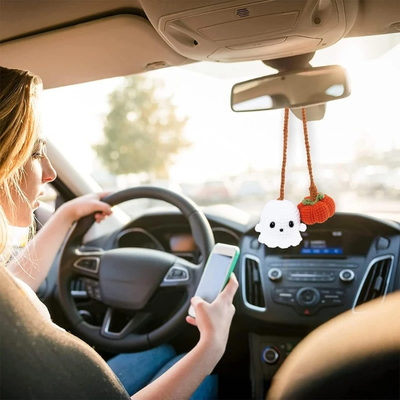 Автомобильное зеркало подвесное вязаное крючком украшение ручной работы тканый