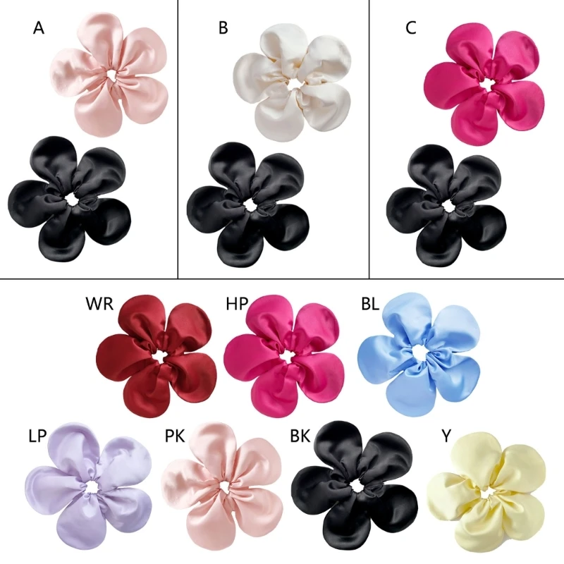 

Flower Scrunchies Large Intestine Big Hair Ties Elastic Bands Headwear Ponytail Holder Hair Rope Exquisite Headdress Dropship