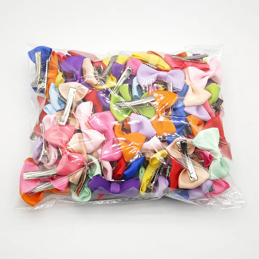 Заколка для волос с ленточным бантом собак 100 шт./лот бант домашних животных