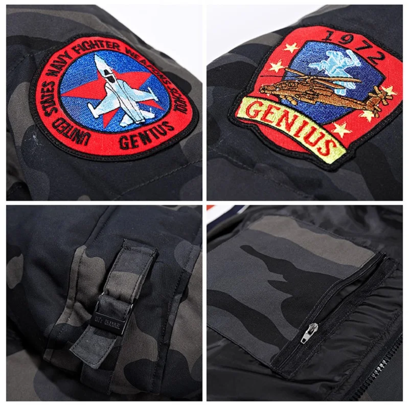 Men's Fashion Camouflage Thickened Warm Padded Jacket Autumn and Winter Military Outdoor Leisure Thickened Hooded Jacket