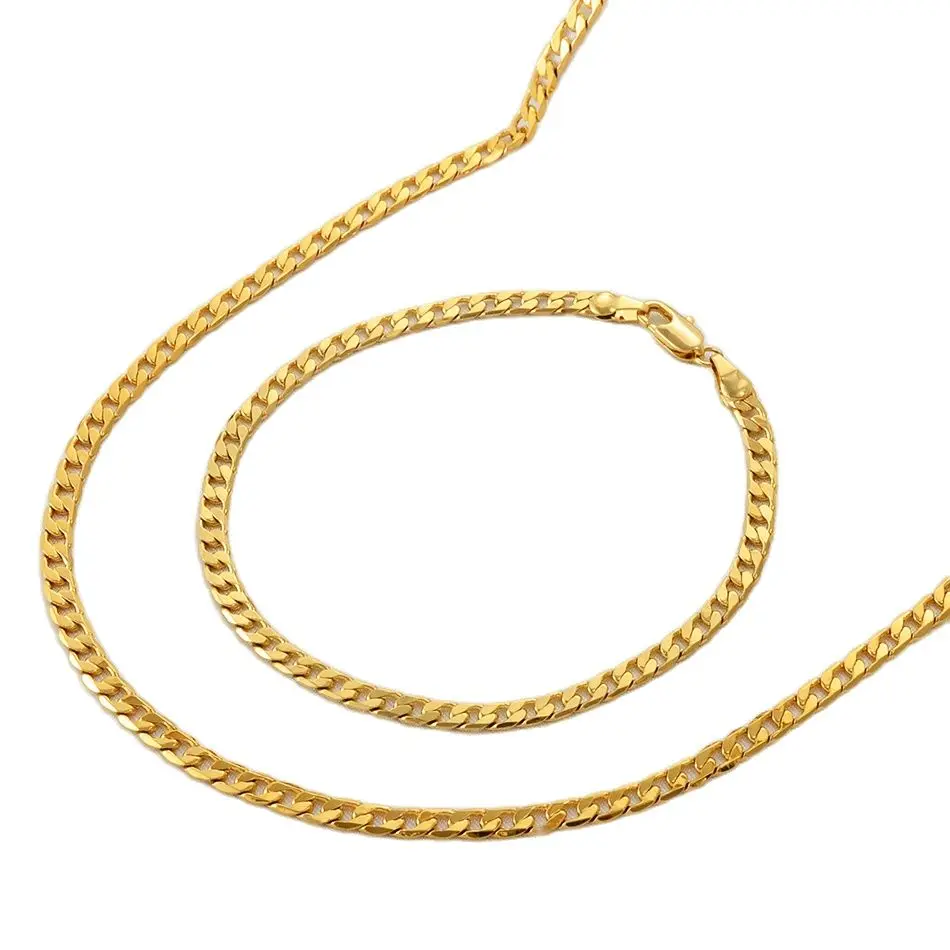 Ожерелье-цепочка и браслеты Anniyo для женщин мужчин ювелирные изделия золотого