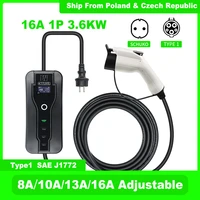 j1772 type 1 electric car charger cable 16a 5m 3 6kw level 2 evse adjustable controlle electric car charging stations