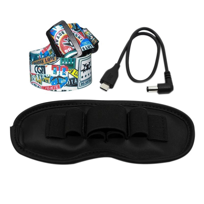 

Цветная повязка на голову с граффити для летных очков DJI V2 FPV, фиксированный ремешок, с зарядным кабелем и защитной подушкой