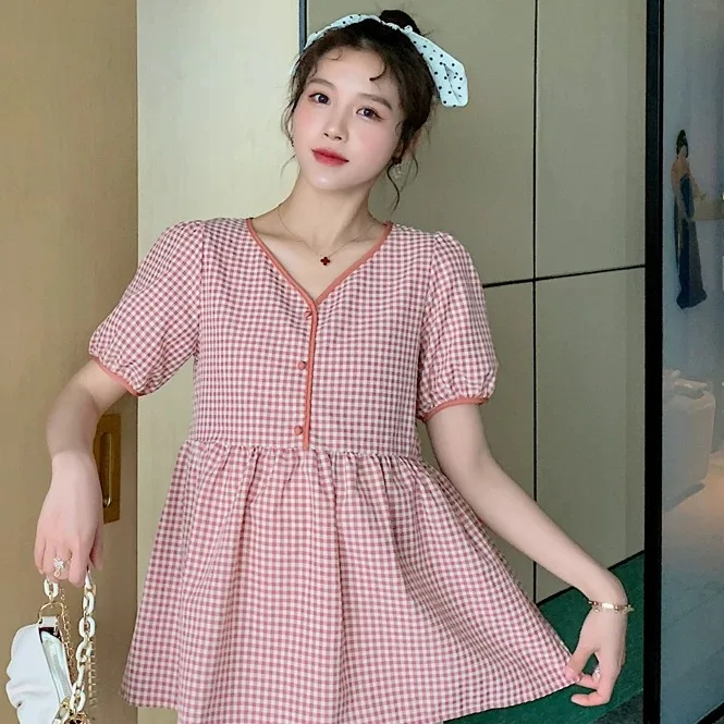 

Spring 2022 Maternity short sleeve shirt large size maternity dress2022