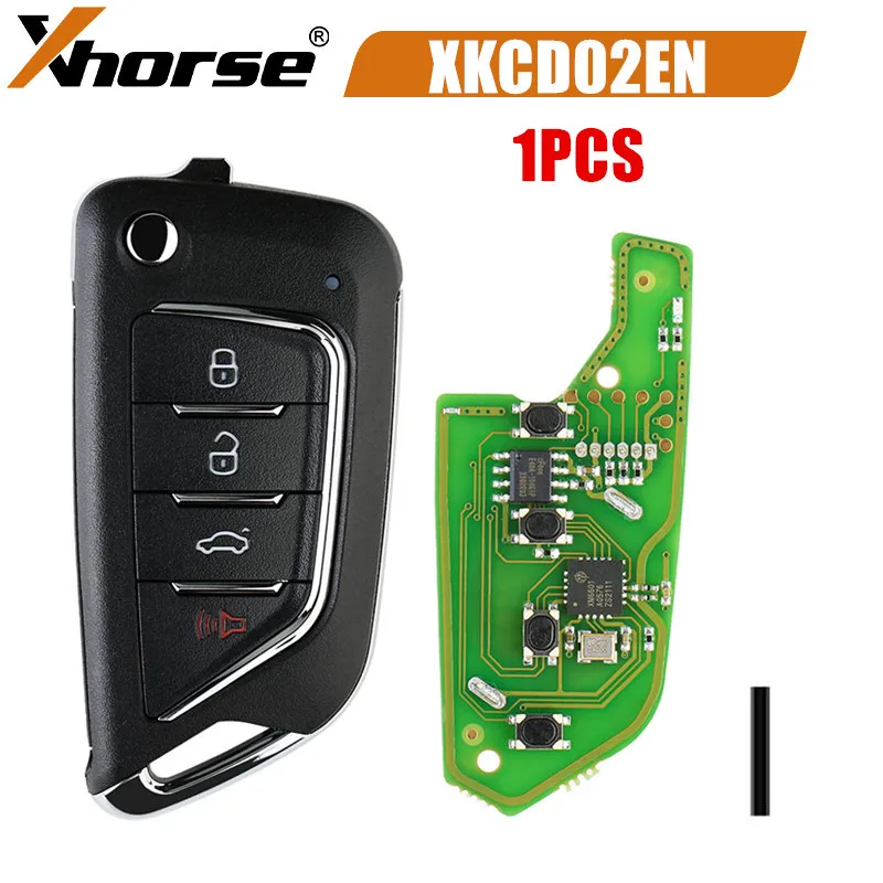 1PCS Xhorse XKCD02EN Universal Wire Remote Key for Cadillac Style 4 Buttons