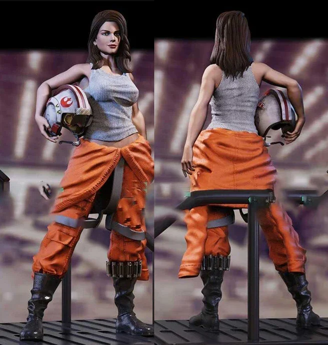 

1/24 75 мм 1/18 100 мм модель из смолы женская фигурка пилота неокрашенная без цвета RW-245