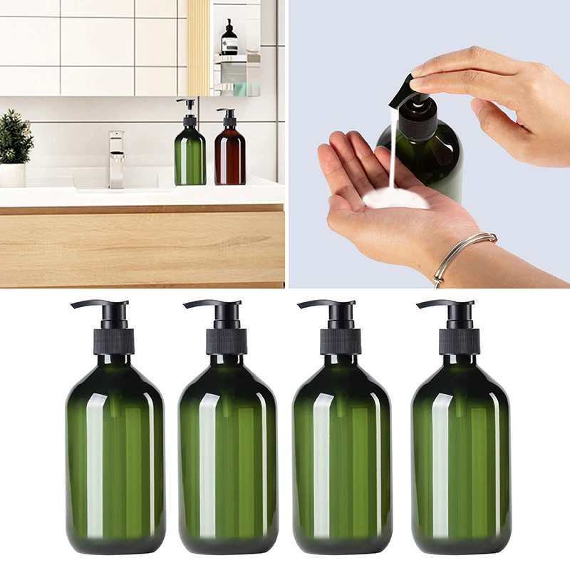 

4pcs/set Lotion Dispensers Empty Bath Pump Bottle for Shampoo Shower Gel Soap Dispenser Refillable Pressed Pump Dispenser