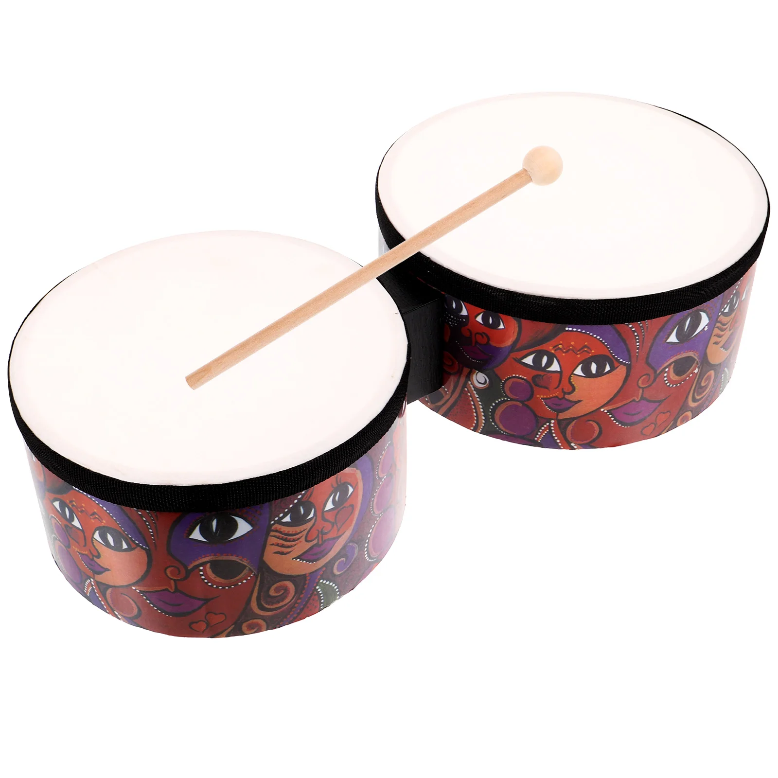 

Percussion Drum Head with Drumsticks Educational Bongo Drum with Drumsticks Beginner Children Percussion Instrument