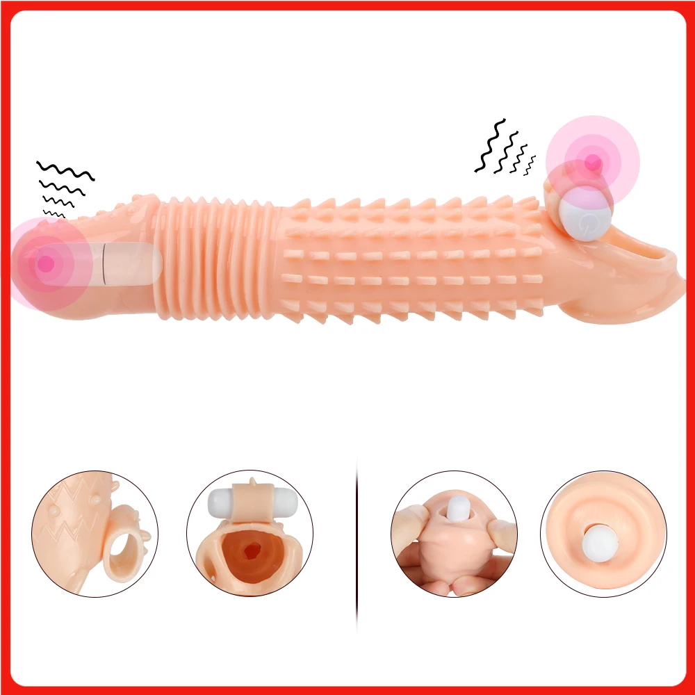 

Penis Extender Enlarger Penis Vibrator Ring Sex Toys for Men Erection Silicone Clitoris Stimulate Cock Vibrating Ring Condoms
